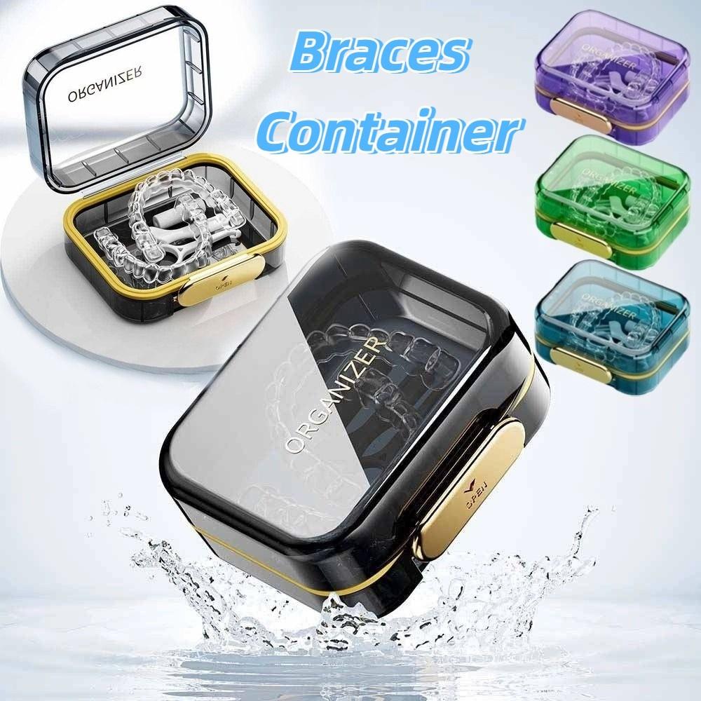 Transparent Invisible Braces Box Waterproof False Teeth Holder Denture Storage Case Portable Large Capacity