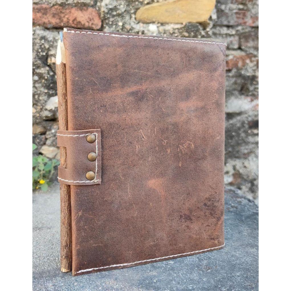 Plnitelný kožený deník Deník z pravé kůže Starožitný zápisník Rustikální kožený diář Diář z umělé kůže Cestovní deník Dárek