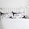 Zvíře Panda Větev Tušová malba Ložní souprava 3 ks Povlak na přikrývku Povlak na polštář Děti Dospělí Přikrývka Dvojlůžko Domácí textil