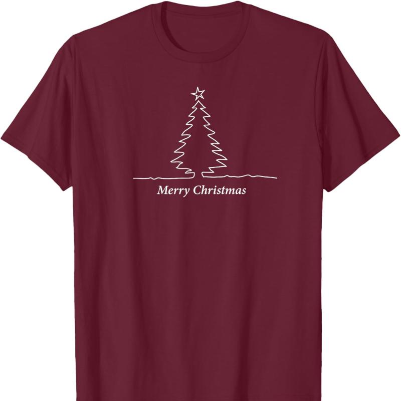 

Simple Christmas Tree for Unisex Women Kids Family Play TShirt Crew Neck Short Sleeve Cotton Top Casual Fashion Soft Comfortable S