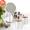 Hi Makeup Cotton Pad Organizer Storage Box for Cotton Swab Rod Cosmetic Organizer Jewelry Bathroom  Storage Container with Wood Lid
