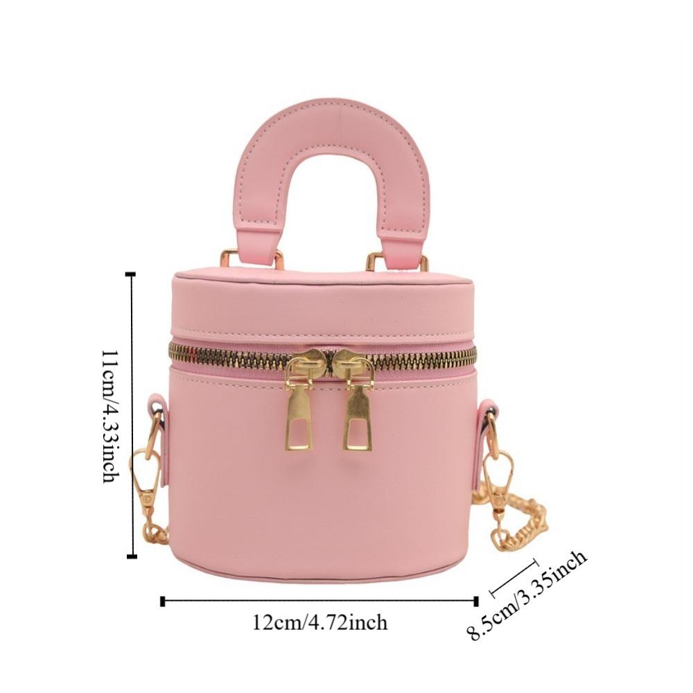 PU Leather Mini Lipstick Bag Minority Design Cylinder Bag Personality Box Crossbody Bag  Girls