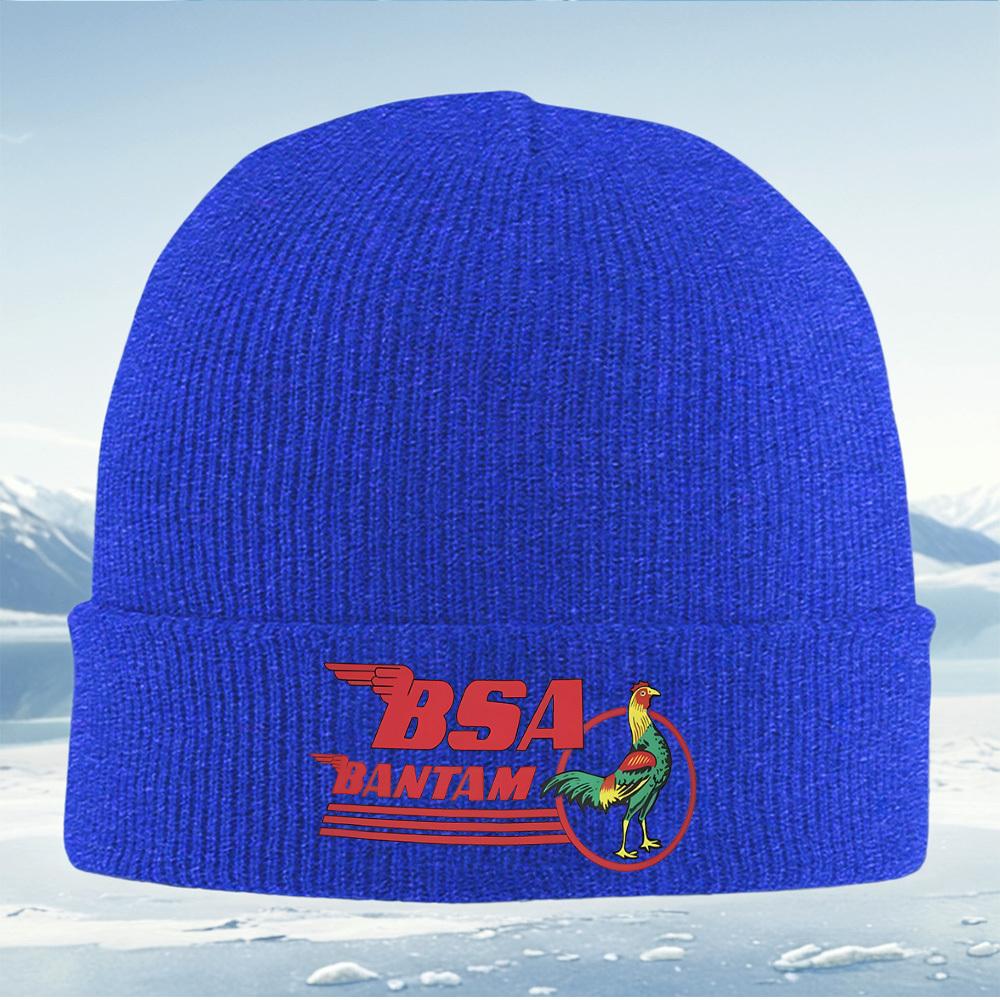 BSA Bantam logo with rooster wings Men Women Unisex Knitted Hat Beanie Pullover Cap Winter Thermal Warm Christmas Outdoor Cyclin