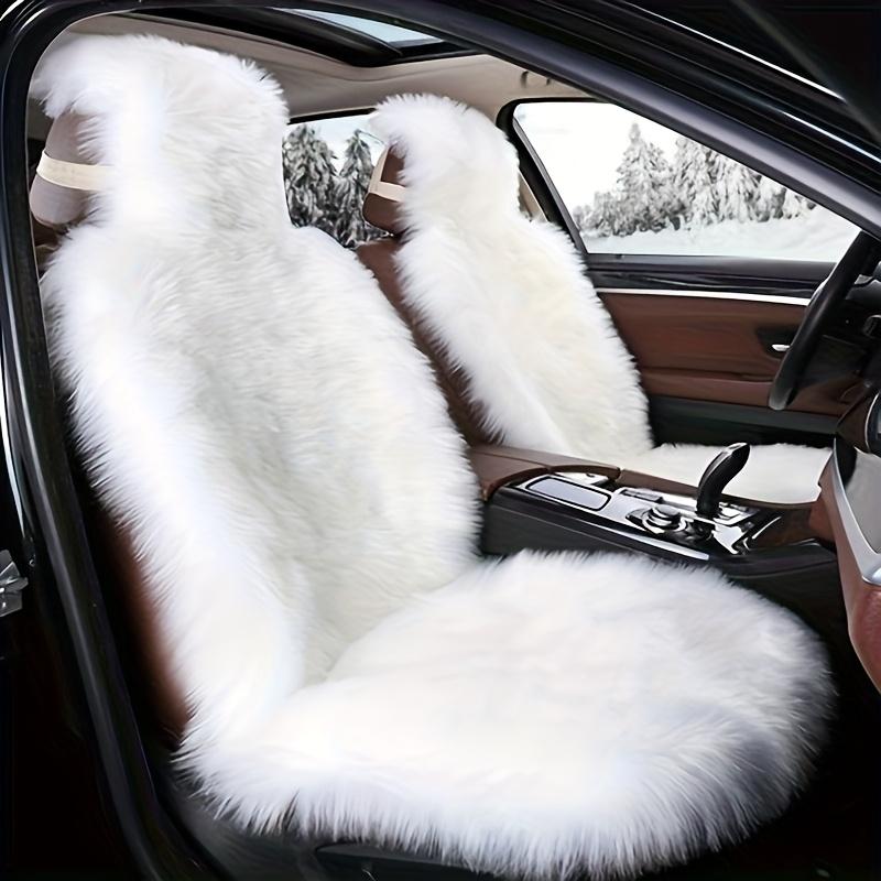 

Winter Car Seat Cushion-Plush Faux Sheepskin Cover,Soft Foam Filled Warm Anti-Slip Driver/Passenger Seat,Portable Compressible,with Removable Cover 1pc