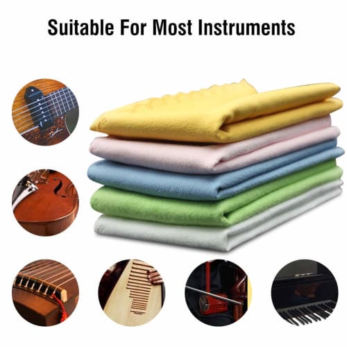 Jeffergarden 5-Pack Musical Instrument Cloths, String Instrument Cleaning Cloths, Absorbent, Excellent Cleaning Performance, Double-Sided Use, for Vio