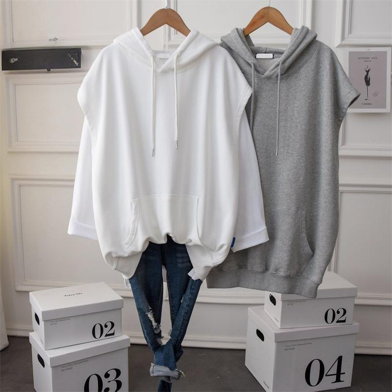 Women's Hoodie Vest  Casual Layering Loose Belly Covering Over Size   Vest Comfortable