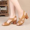 Summer Fishbill Open-toed Fashion Roman High-heeled Sandals Women's Thick-heeled Mother Shoes
