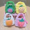 Cute Fruit Cartoon Knitted Children Coin Purse Earphone Case Braided Keychain Pendant