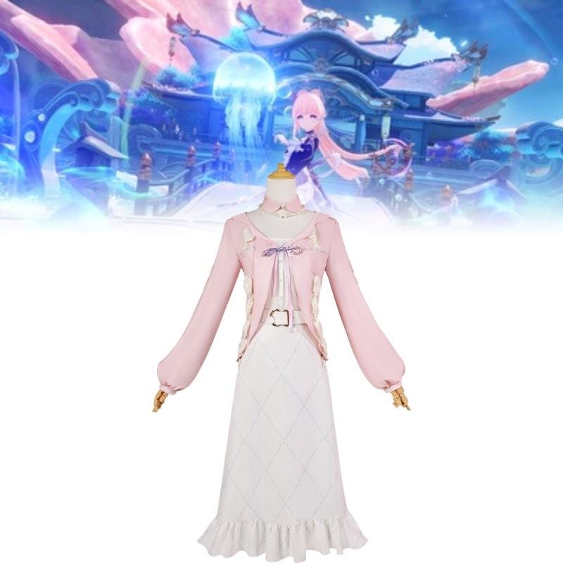 Impact Sangonomiya Genshin Kokomi Role Play Cosplay Costume Clothes Performance
