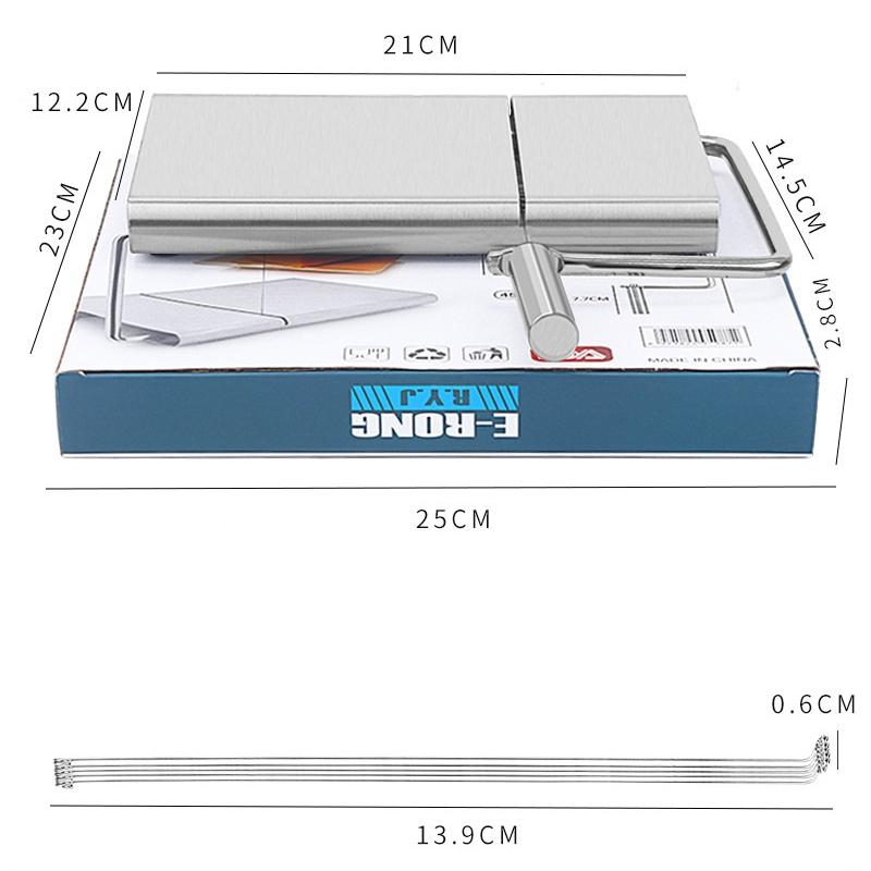 1Pc Cheese Slicer, Stainless Steel Cheese Cutter With Measurements, Heavy Duty Butter Cutter, Baking Tools, Kitchen Gadgets