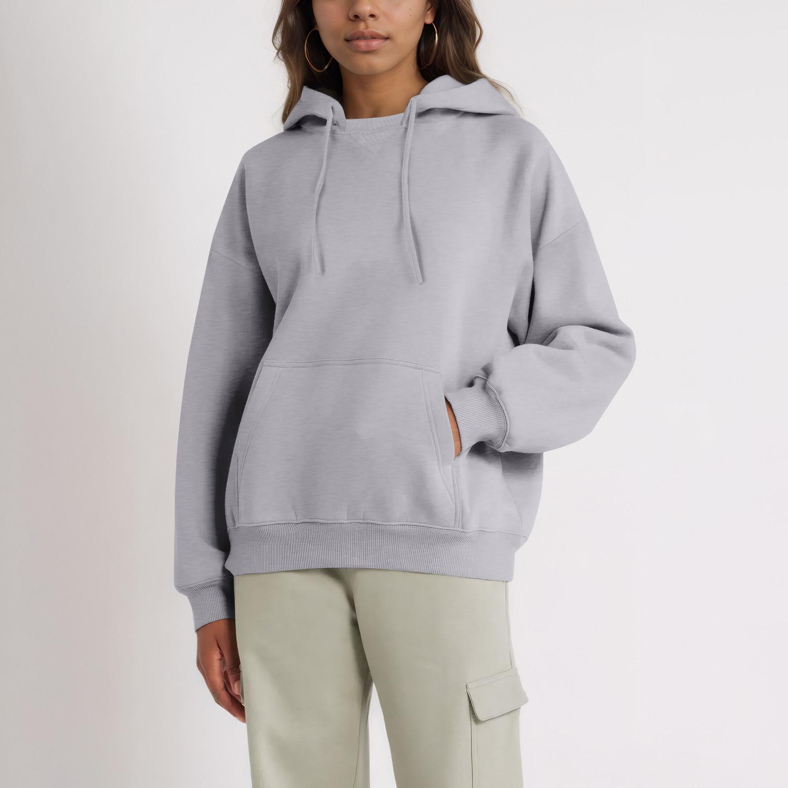 

Толстовки для девочек-подростков с длинным рукавом и принтом букв, повседневные графические толстовки с капюшоном, пуловер с завязками, симпатичная толстовка большого размера XXL светло-серый