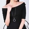 Korean Style Bling Rhinestone Pendant Sweater Chain Necklace for Women - Elegant and Versatile Autumn/Winter Accessory