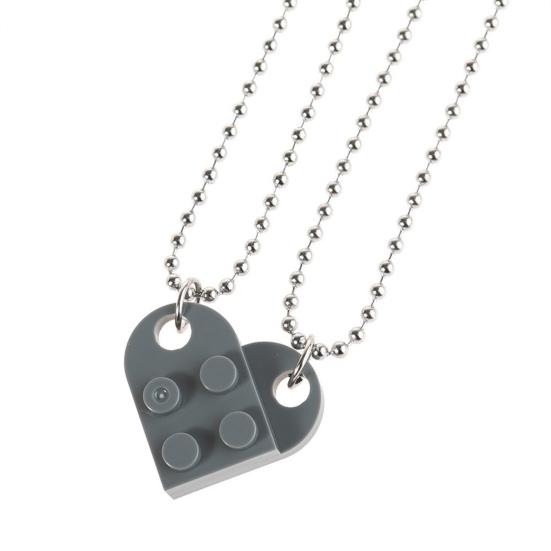 Detachable Chokers Fashion Trendy Attractive Jigsaw Heart Shape Pendant Necklaces