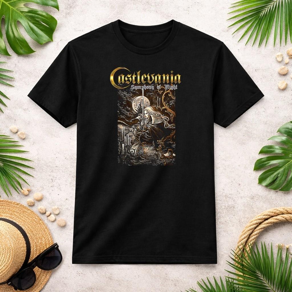 Castlevania Symphony Box Art Gothic Moon Night Retro Gamer T-Shirt S-3XL S разноцветный