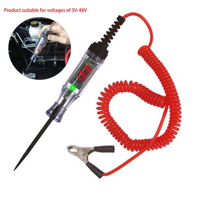 Hochbelastbarer 5-48V Hintergrundbeleuchteter Digitaler LED-Schaltkreistester, Auto-Prüflampe Digitaler LED-Schaltkreistester