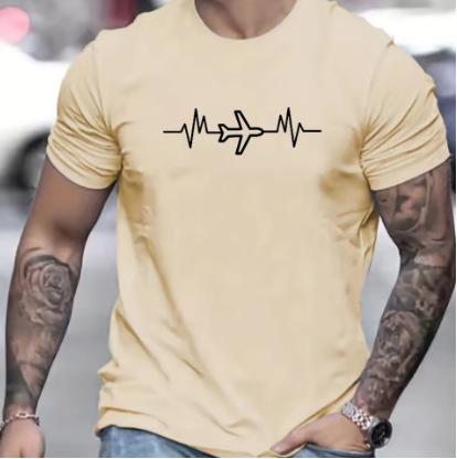 Summer Loose Size Creative Aircraft Graphic Printing Casual Round Neck Short Sleeve T-Shirt Top