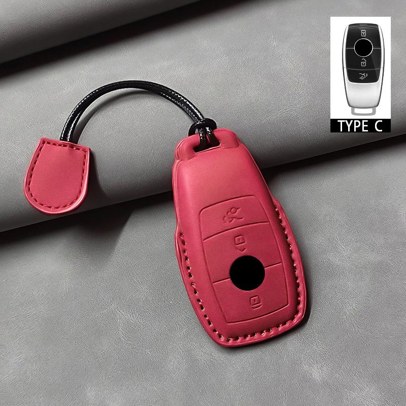 Car Remote Key Case Cover for Mercedes Benz A C E S G Class GLC CLE CLA GLB GLS W177 W205 W213 W222 X167 AMG Leather Accessories