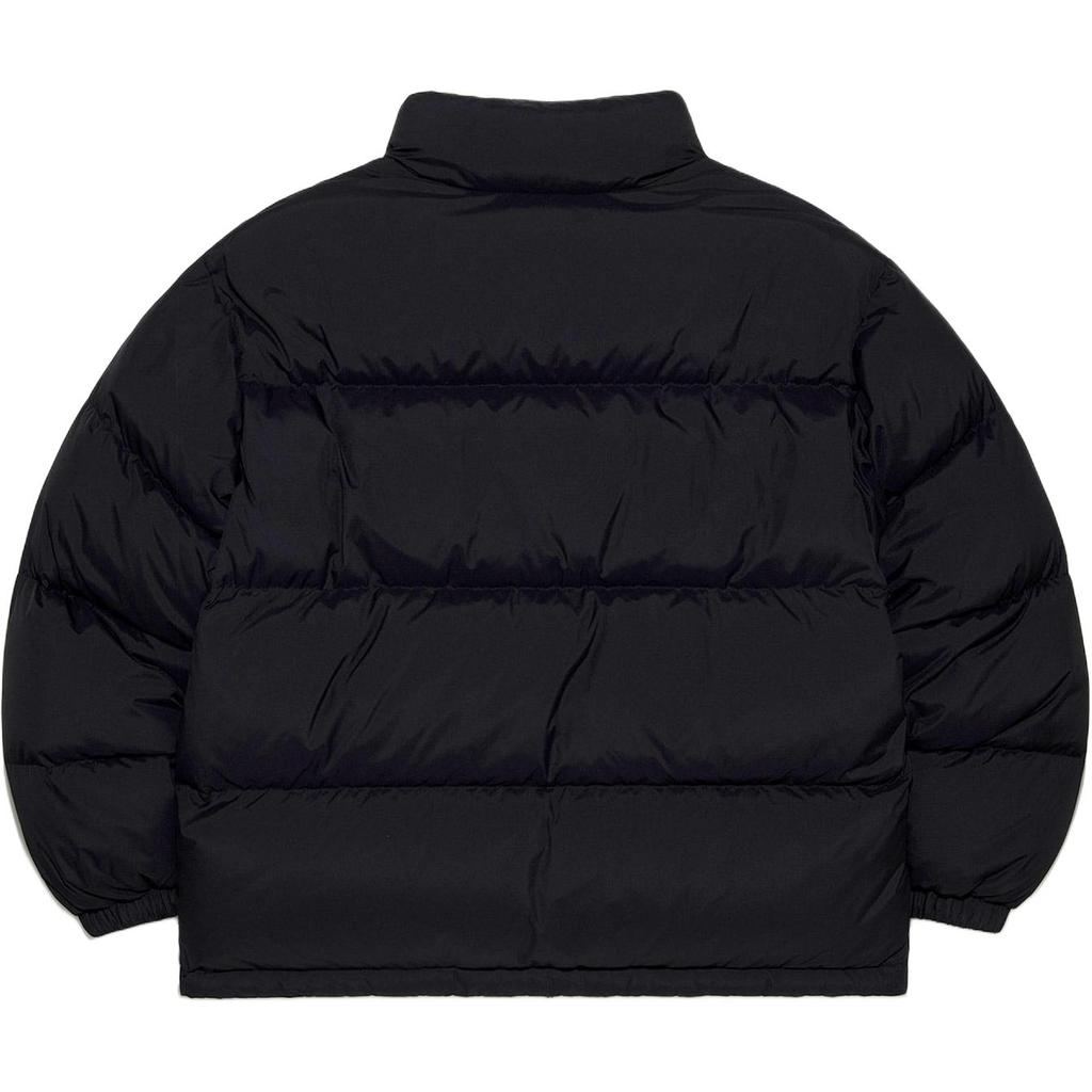 Lee Korean Style Stand Collar Letter Double Zipper Short Down Jacket Unisex Jacket LE2504DP01BK