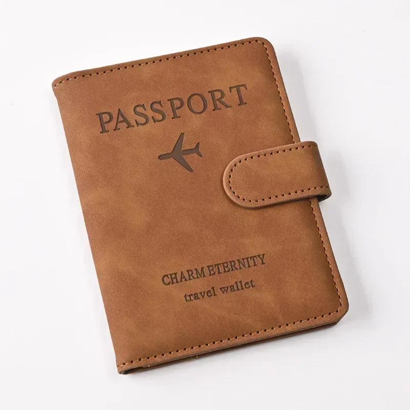 PU Leather Passport Cover Multi Card Slots ID Card Holder Document Cover Passport Holder Ticket Clip Travel Accessories Wallets