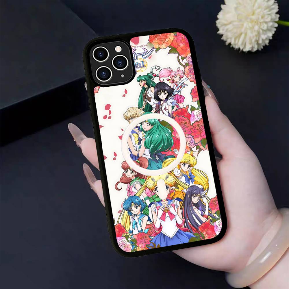 Anime S-Sailors M-Moons Für Magsafe Magnetische Handyhülle Für IPhone 17 16 15 14 13 12 11 Plus Pro Max PC+TPU Hülle