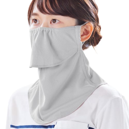 YAKeNU UV CUT MASK Sun Protection Face Cover, YAKeNU Standard (Snap-on) (Light Gray, Regular Size)