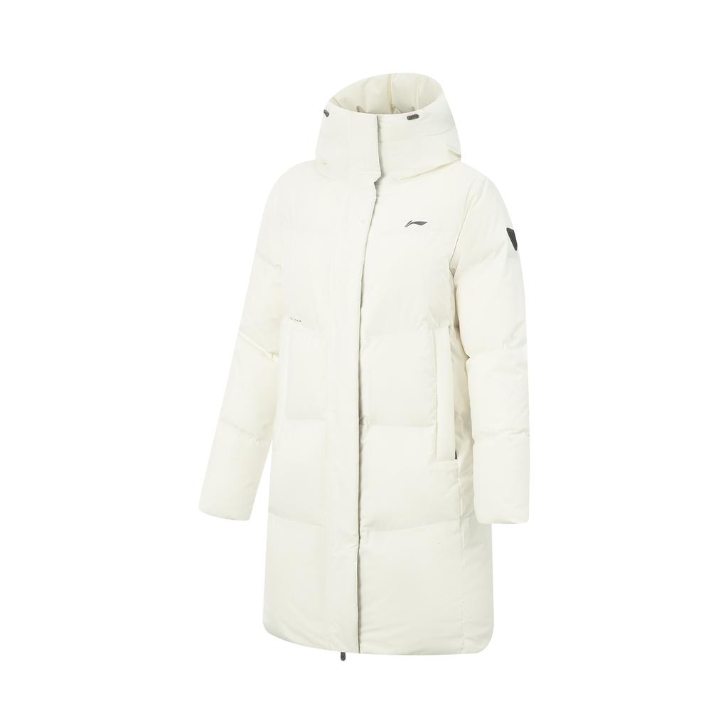 Li Ning Hot Pot Down Jacket Series Sports Fashion Versatile Casual Hooded Logo Letter Down Jacket Women outerwear AYMV406-1