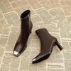 High Heels Women's Ankle Boots Square Toe Fashion Luxury Shoes Designer Dress Woman Winter Boots 2025 Elegant Pumps Mujer Boots