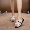 Women's Summer Soft Sole Wedge Heel Slippers - Fashionable Non-Slip for Middle-Aged Moms