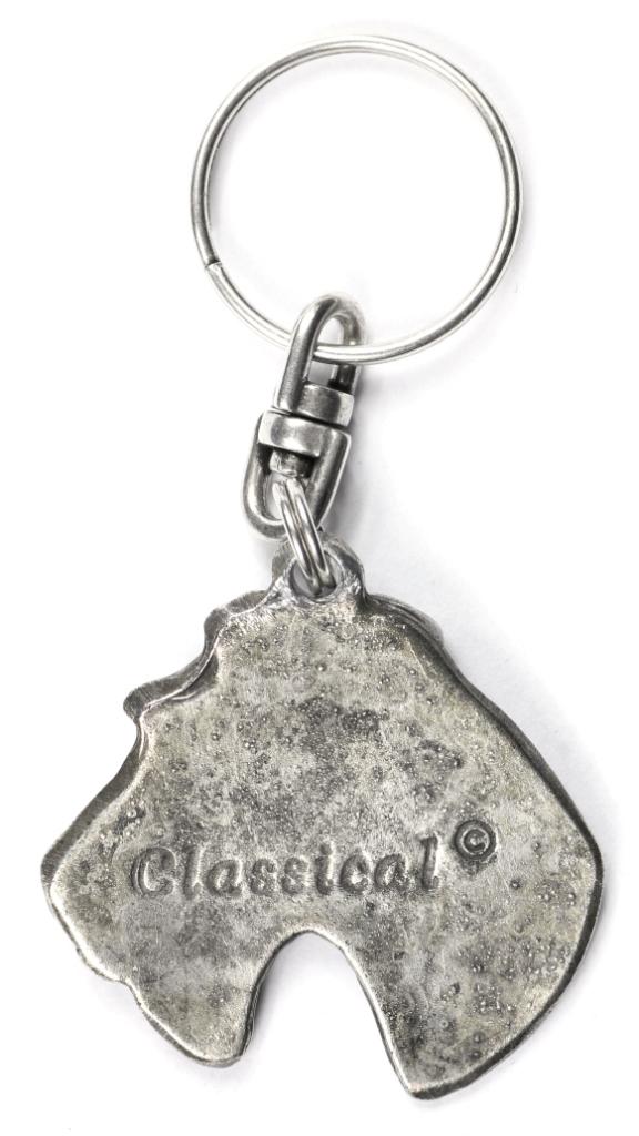 Fox Terrier Wire - Silver-plated pendant with a dog in a decorative box, handbag decoration, backpack pendant by Art-Dog brand