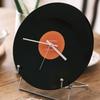 12inch Record Shape Wall Clock Nostalgic Designing With Metal Stand Desk Clocks for Cafe and Loveing  Room Decoration