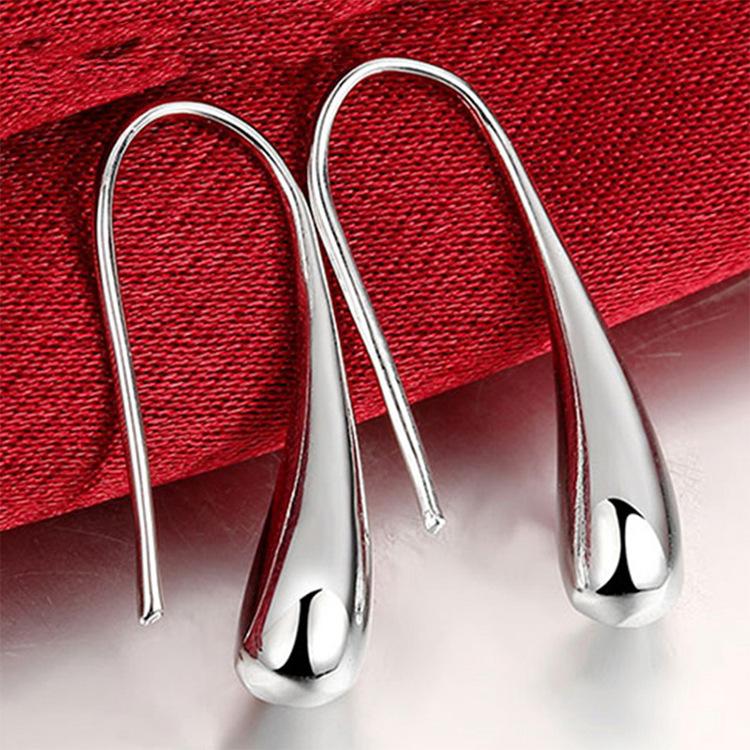 Fashion Silver Needle Earrings Ring Bracelet Set Simple Personality Womens Water Drop Four-piece Jewelry Set for Women Gift KTJ