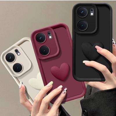 S 22 23 21 20 Süße 3D-Liebesherz-Silikonhülle für Samsung Galaxy S24 S21 S20 S23 Fe Ultra Plus 5g Frauen Matte Rückseite S20fe