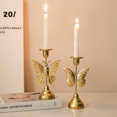 Ny Retro Europeisk Stil Ljusstake Hållare Järn Ljusmiddag Rekvisita Ornament Dekor Ljusställ Hem