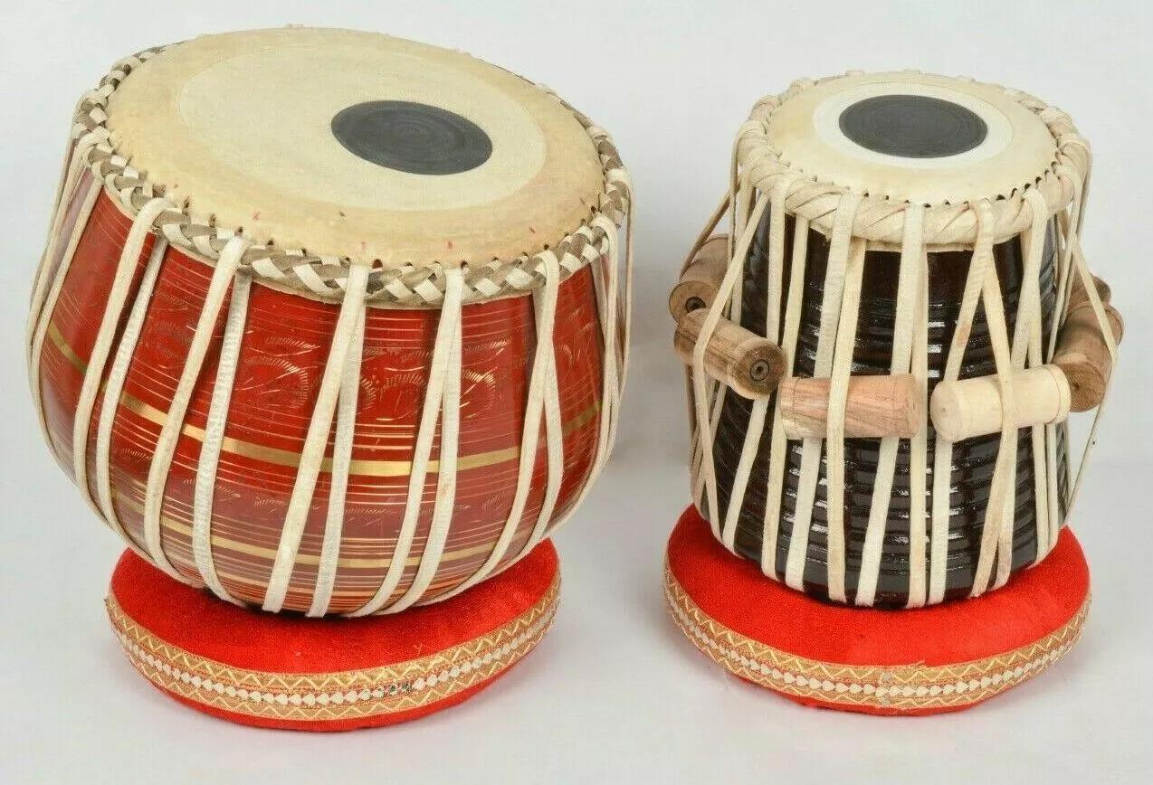 Professional Brass Tabla Drum Set | High Quality Folk & Indian Classical Musical Instrument with Carry Bag