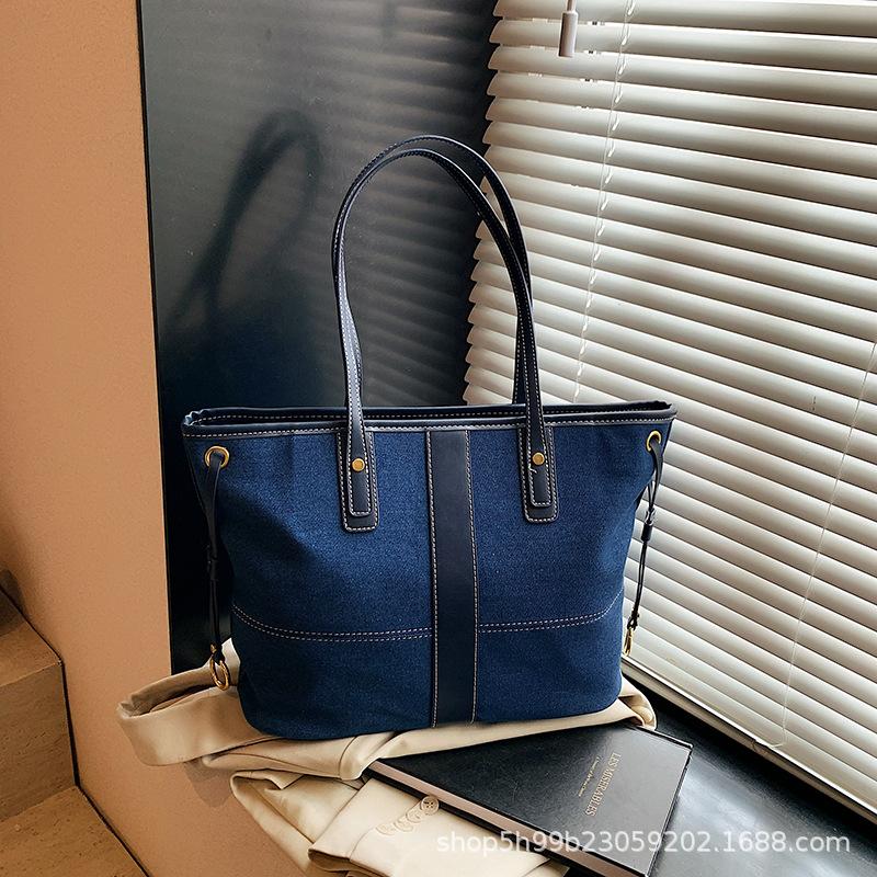 Denim Fashion Shoulder Bag Women's Summer New Simple Casual Large Capacity Portable Tote Bag