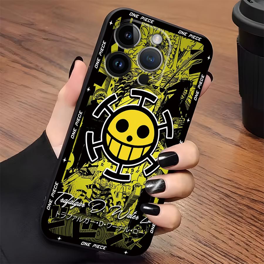 Anime One Characters Piece Black Soft Phone Cover Case for iPhone13 12 11 17 Pro Max 15 16 14 Plus 17Air XS XR