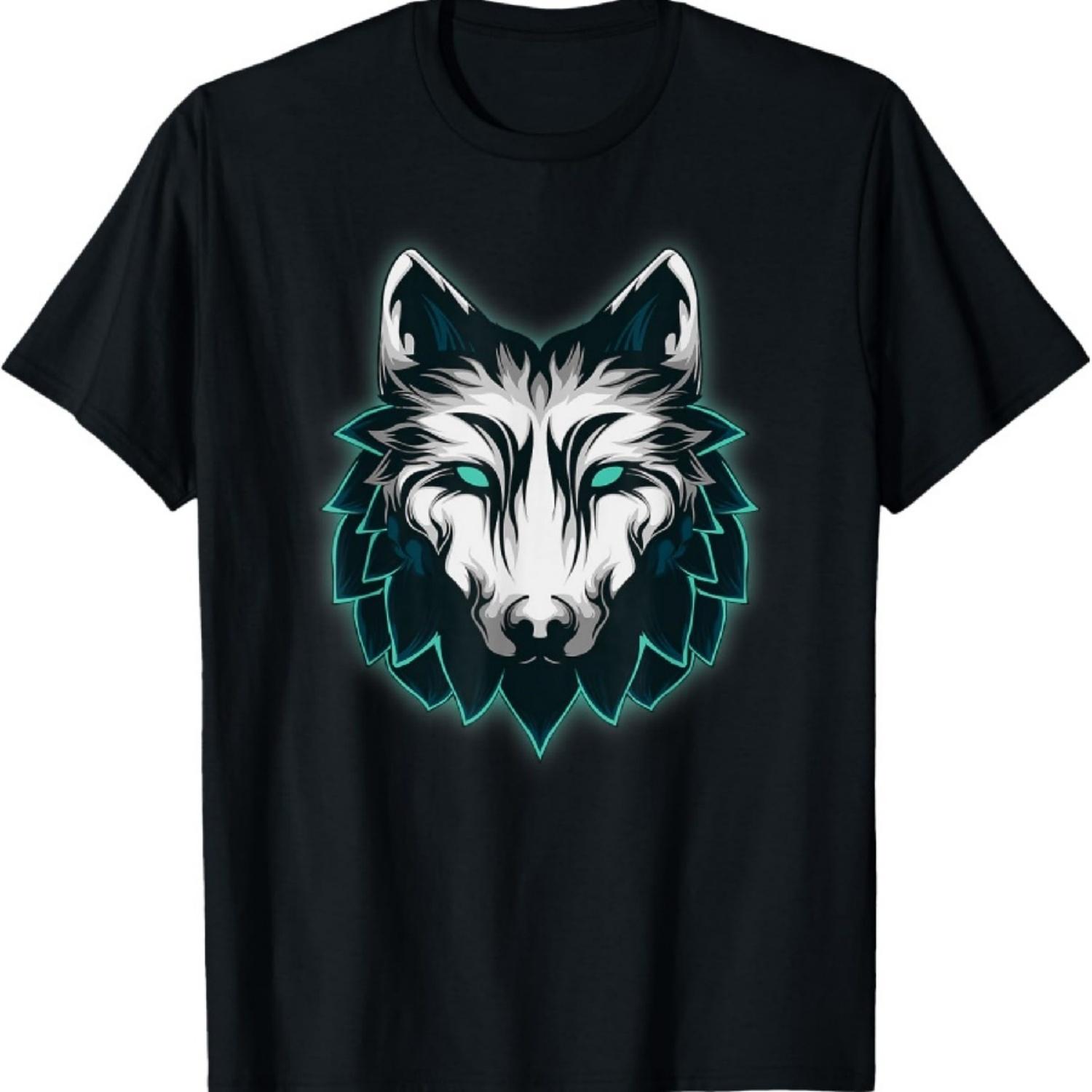 

Geometric Futurist Wolf Shirt Electronic Evil Gaming Tee XXXXXL чорний