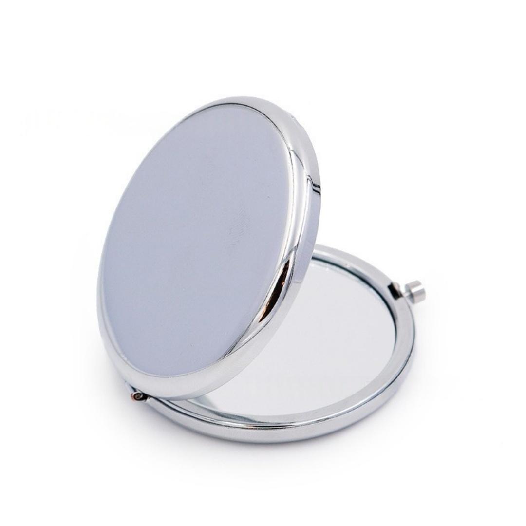 

Portable Handheld Pocket Makeup Mirror Metal Stand-up Travel Compact Folding Double-Sided Small Mirror Double-Sided for Ladie серебряный