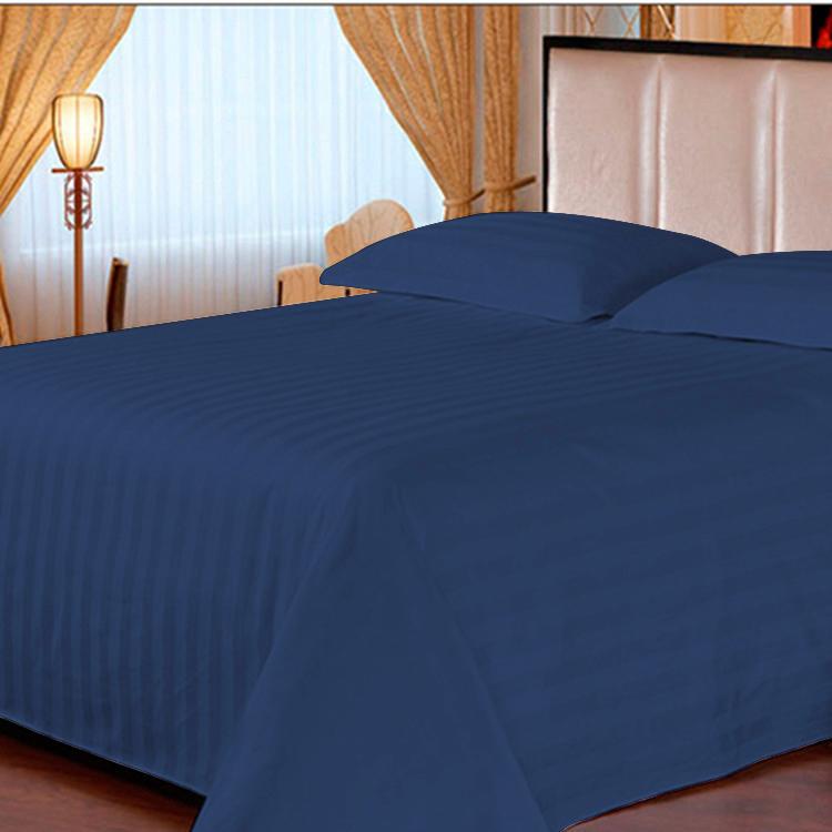 3PC Striped Flat Sheet Set In 100% Egyptian Cotton, 600TC - Includes 1 Flat Sheet & 2 Pillow Shams, Multiple Sizes & Colors