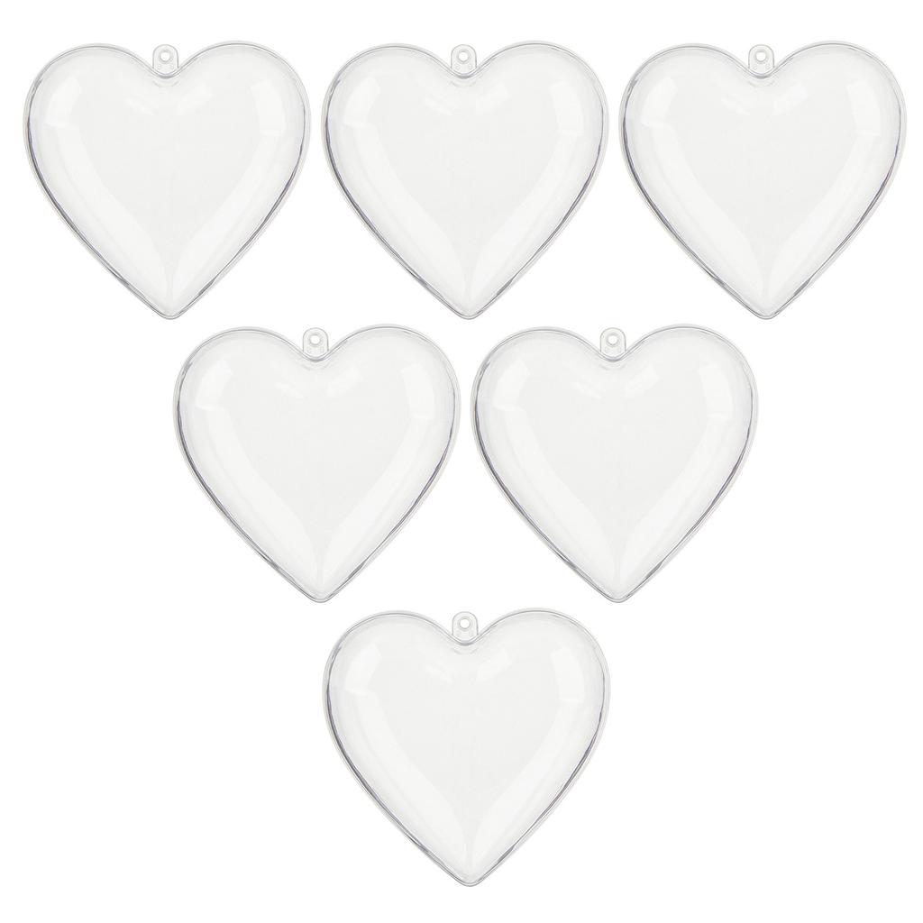 Set Of 6 Transparent Plastic Fillable Baubles Christmas Tree Hanging Ornaments Festival Home and Event Decoration