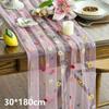 Embroidery Daisy Table Runner Floral Embroidered Lace Tulle Runner Colorful Flower Table Cover For Bridal Shower Birthday Party