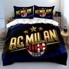 Set Design Logo AC Milan Set Biancheria da Letto Copripiumino Set Copripiumino Federe  (1*Copripiumino 2*Federe, senza piumino)