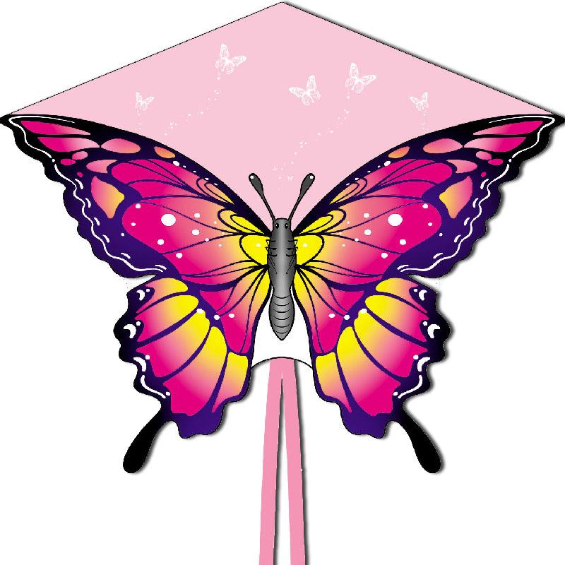 Pink Cartoon Long-tailed Butterfly Kite