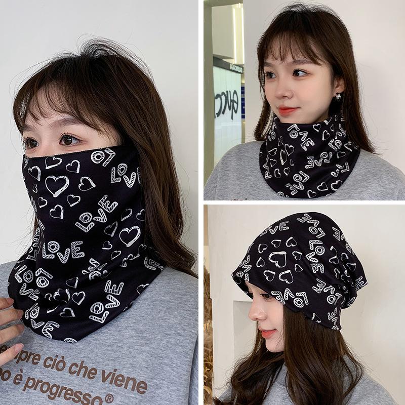 Women's Autumn & Winter Plush Face Mask Neck Protector: Windproof, Warm, and Versatile Scarf Set for Outdoor Cycling