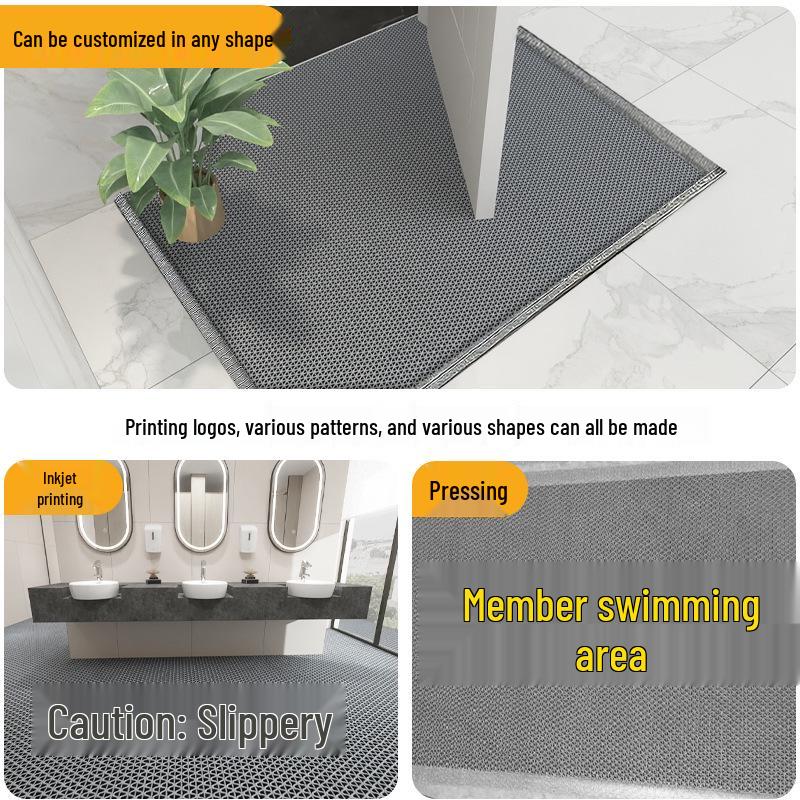 Protiskluzová voděodolná koupelnová vstupní rohožka - Zesílené PVC, Dutý design