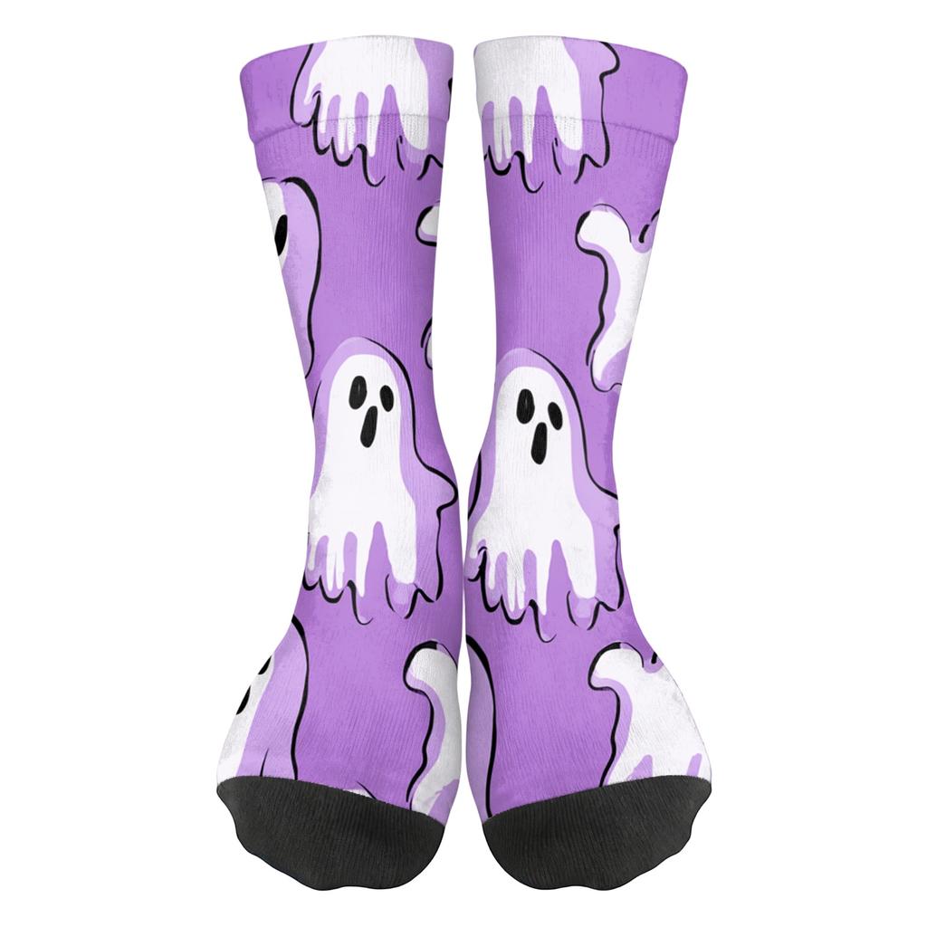 Unisex Mid-Calf Socks with Halloween Print Breathable Comfort Fit for Casual Wear