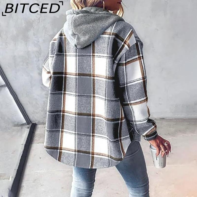 BITCED Women's Plaid Fall/Winter Coat