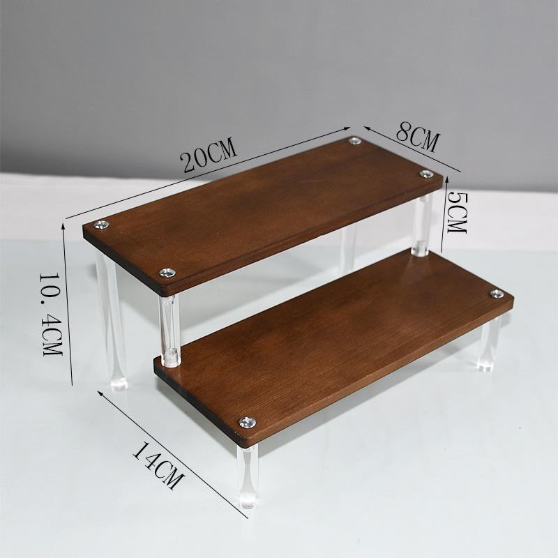 Acrylic Wooden Display Riser Stand for Funko POP Figures,Earring Ring Holder Cupcake Stand,Perfume Stand Organizer Display