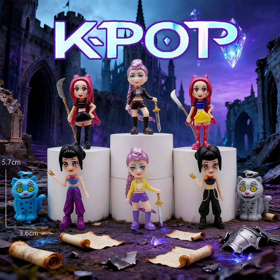 Kpop Demon Hunters Figure K Pop Demon Hunters Figures Huntrix Figures Toy Derpys Tiger Rumi Mira Zoey Sussy Figurine Ornament