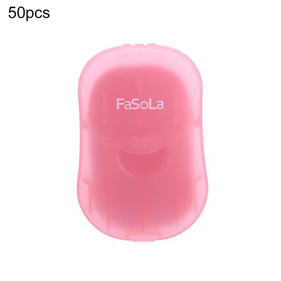 50Pcs Travel Disposable Mini Washing Hand Bath Clean Scented Slice Soap Paper